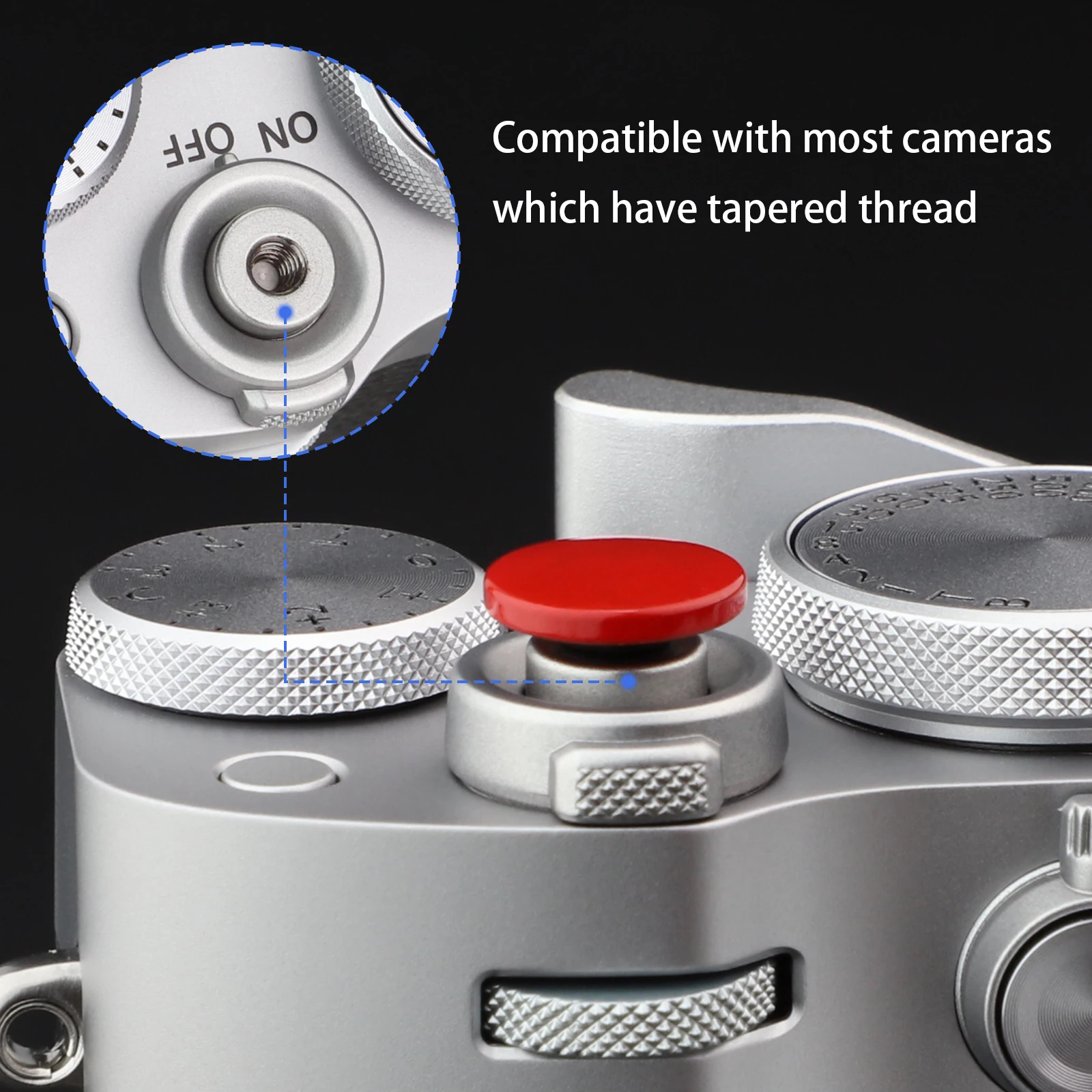 Haoge زر تحرير مصراع الكاميرا سطح مقعر أحمر لـ Leica Q3/Q3-43/D-Lux 8/M9/M10/M11/M11-P M/M-10P/M9-P/M نوع 240/m262