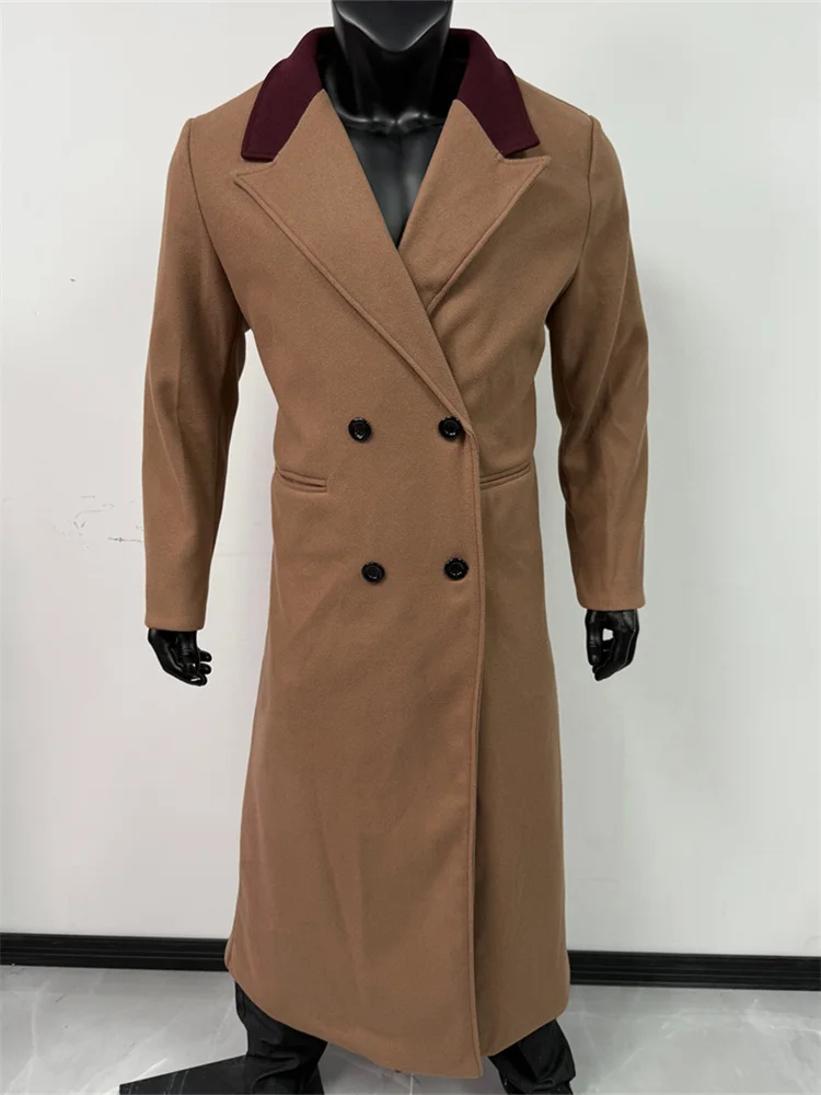 

Luxury Winter Men's Suits Blazer 1 Piece Jacket Double Breasted Peak Lapel Long Coat Luxury Customized Male Clothing New 2025