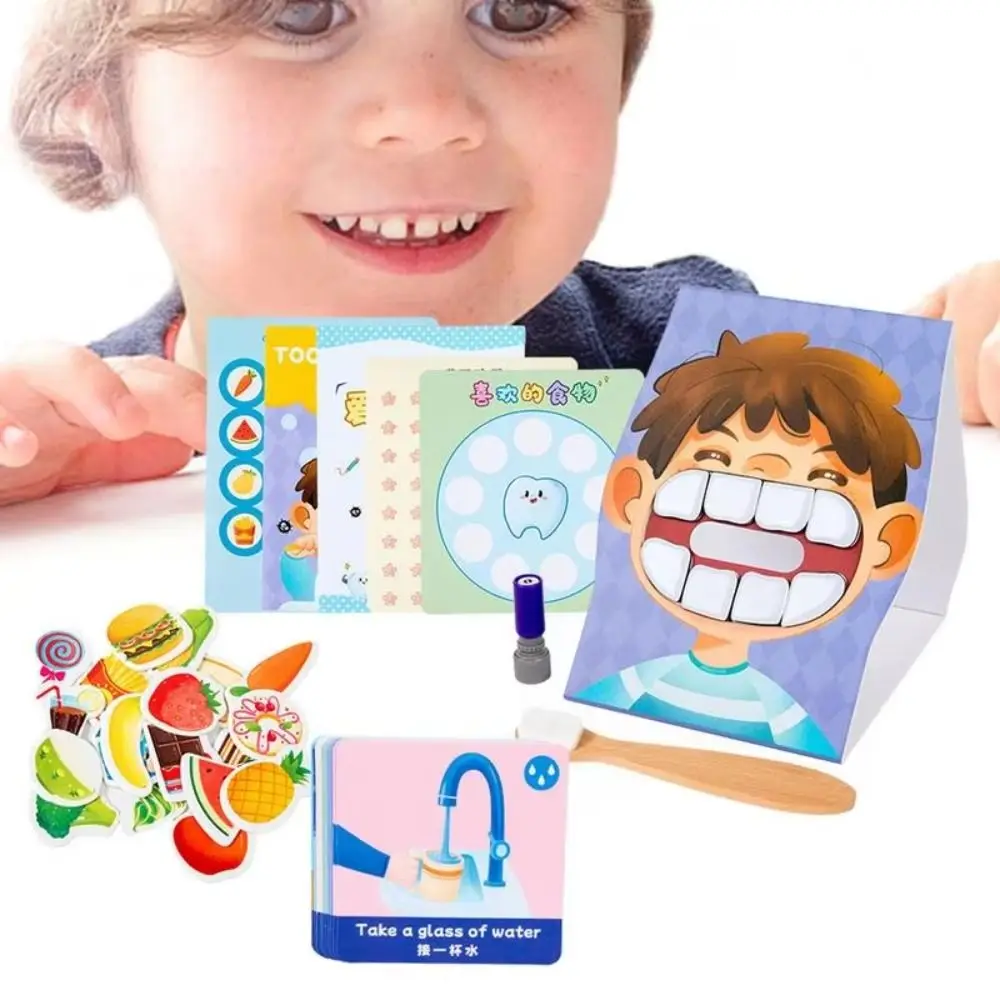 

Paper Simulation Brushing Teeth Game with Toothbrush Counting Montessori Parish Toy Teeth Model Logical Thinking