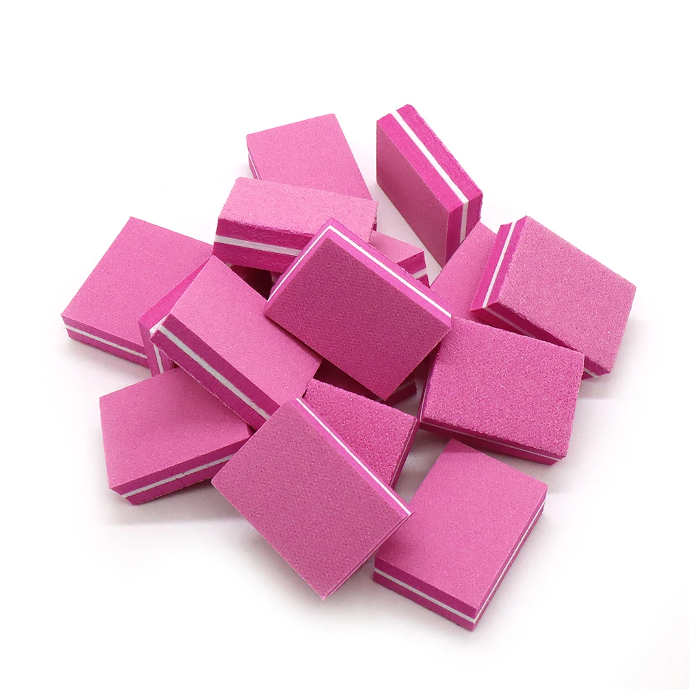 10/20/50Pcs Mini Nail Files 100 To 180 Grit Rose Square Sponge Polishing Files Sanding Buffer File Block Nails Accessories Tools