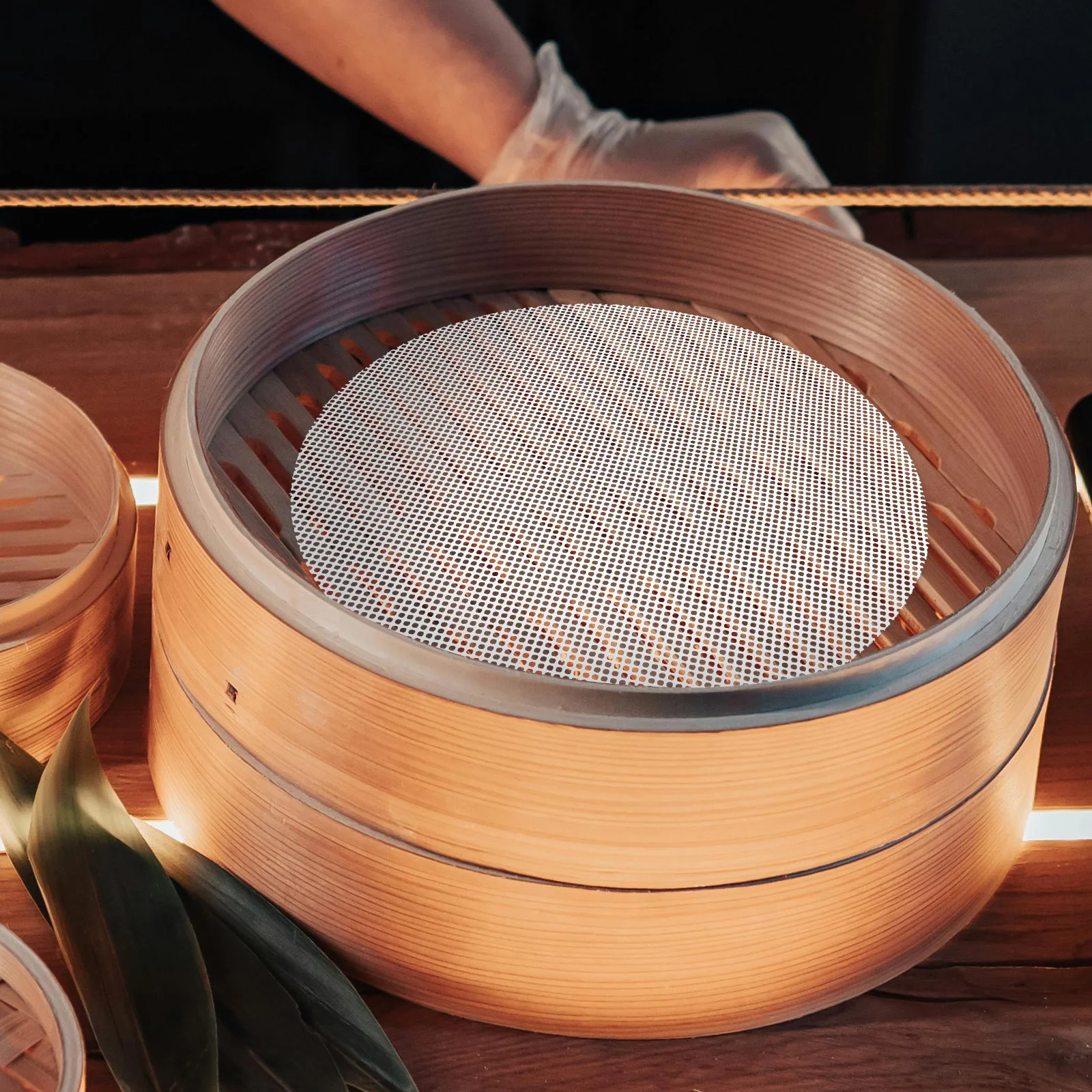 

5 pcs Silicone Steamer Mesh Non-Stick Reusable Round Shape For Dim Sum Rice Cake Baking Pastry Steamed Buns Mat Pad Kitchen