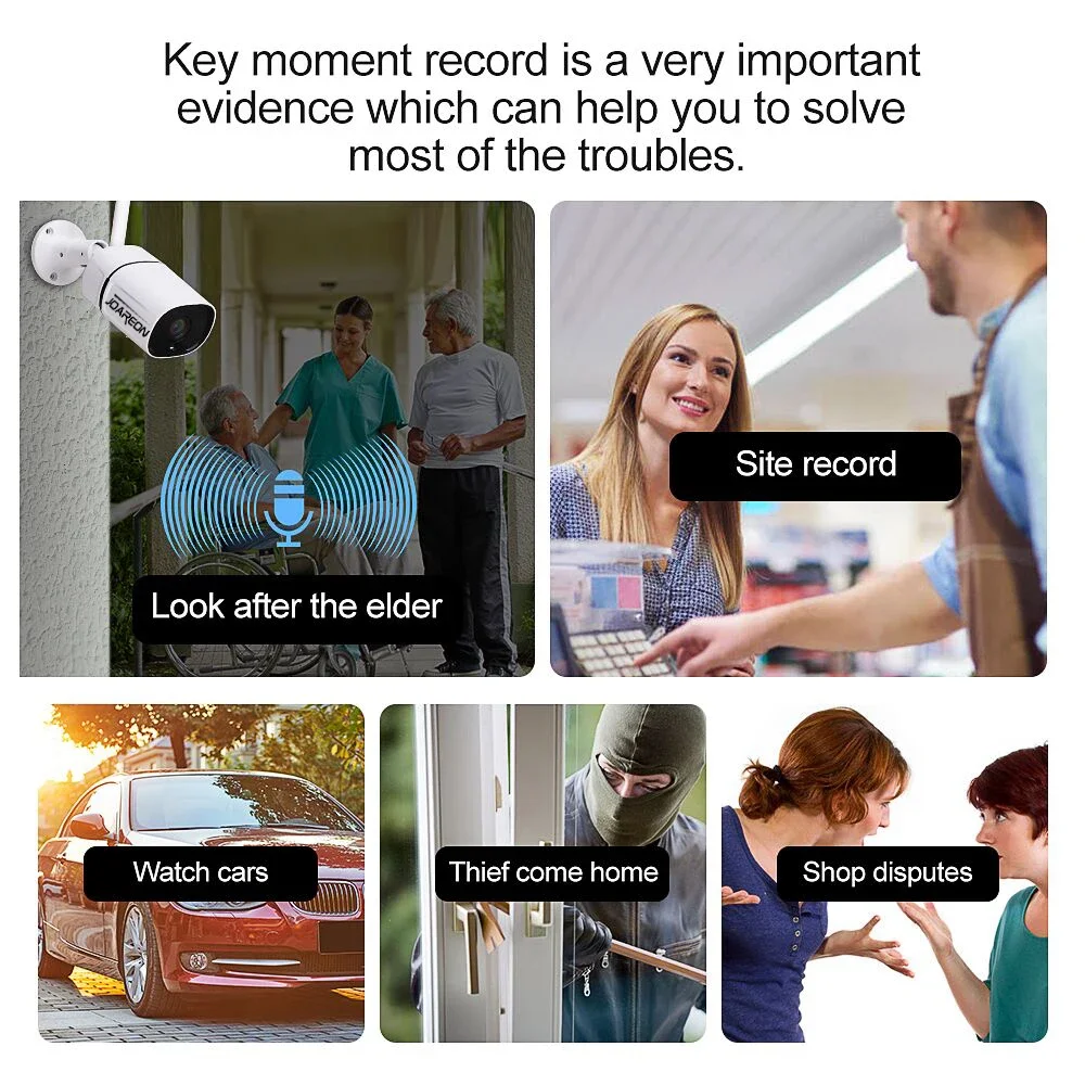 Home Security Camera CCTV System H.265 8CH 1080P CCTV Outdoor Surveillance Wireless NVR Kit