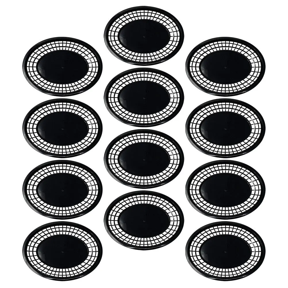 Set di cestini portaoggetti multifunzione da 12 pezzi, portaoggetti ovale in plastica per snack e pane, accessorio da cucina, cestino portaoggetti decorativo