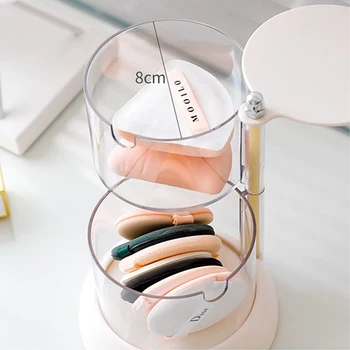 Transparent rotating multi-layer storage box earring necklace bracelet head jewelry box 360 degree dustproof box