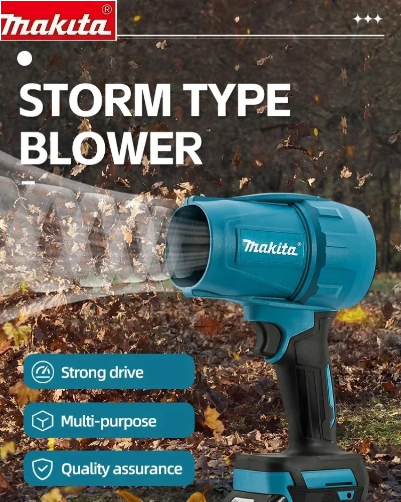 

Makita 18V 30000RPM Violent Blower Turbo Jet Fan Electric Air Duster Wind Speed Turbo Rechargeable with Light Car Cleanin Tool