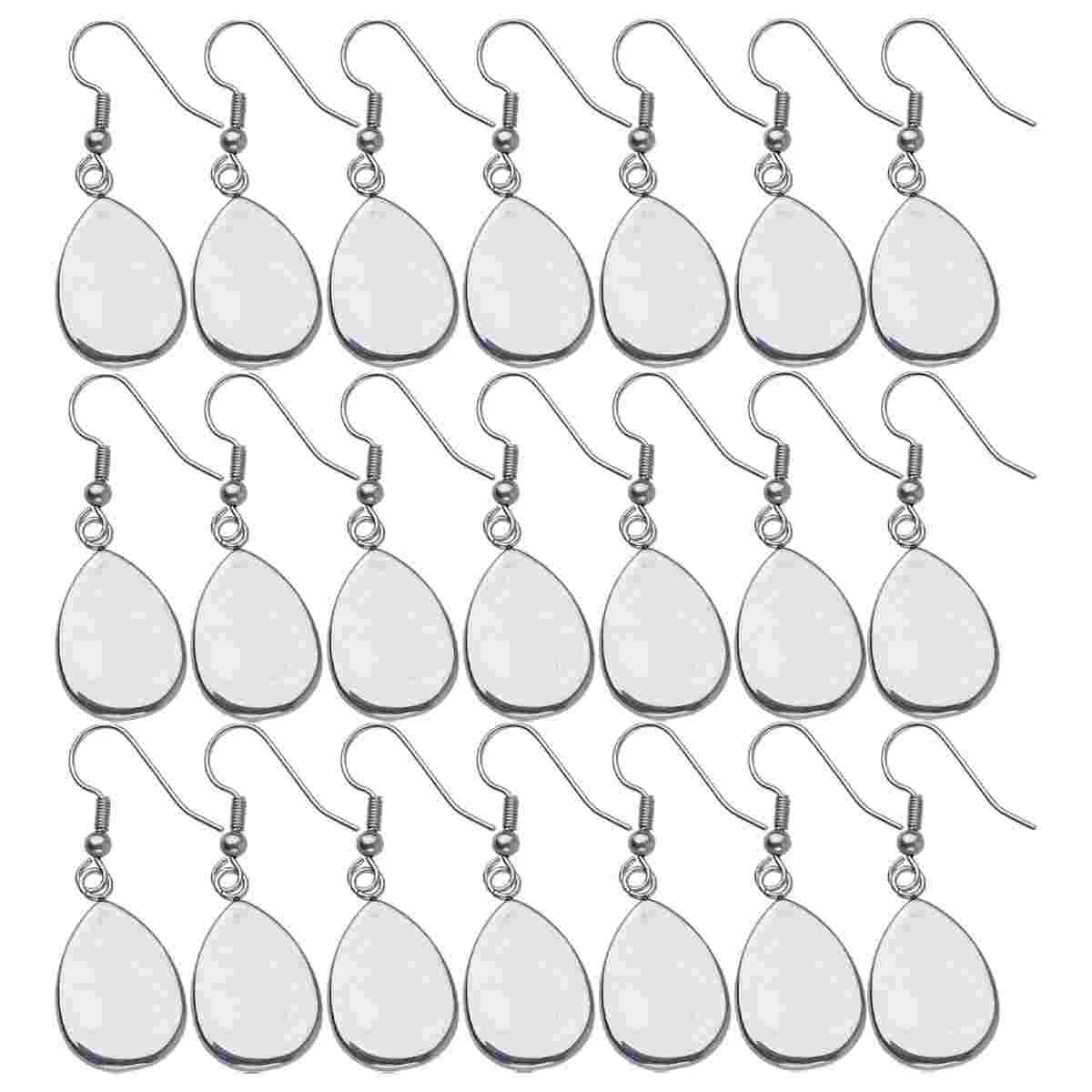 

40 Pcs DIY Party Earring Bezel Wire Blank Earing Hooks for Jewelry Making Trays Stainless Steel Eardrop Kit Time Girls Suite