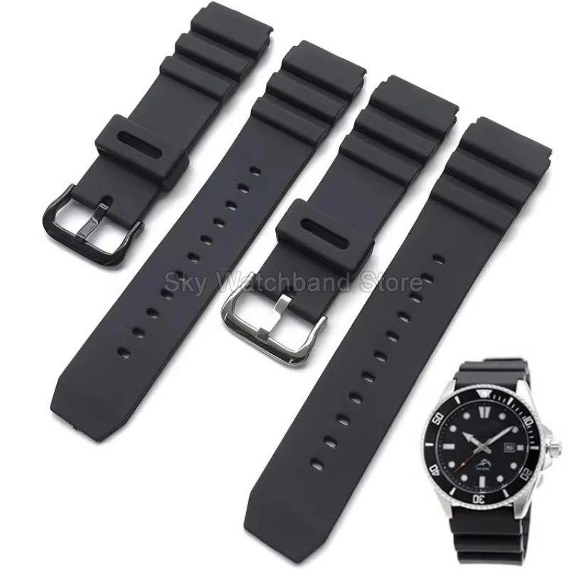 Para Casio Swordfish MDV-106 107 MTP-VD01 correa de reloj de goma 22mm accesorios de reloj de silicona impermeables a prueba de sudor para hombre