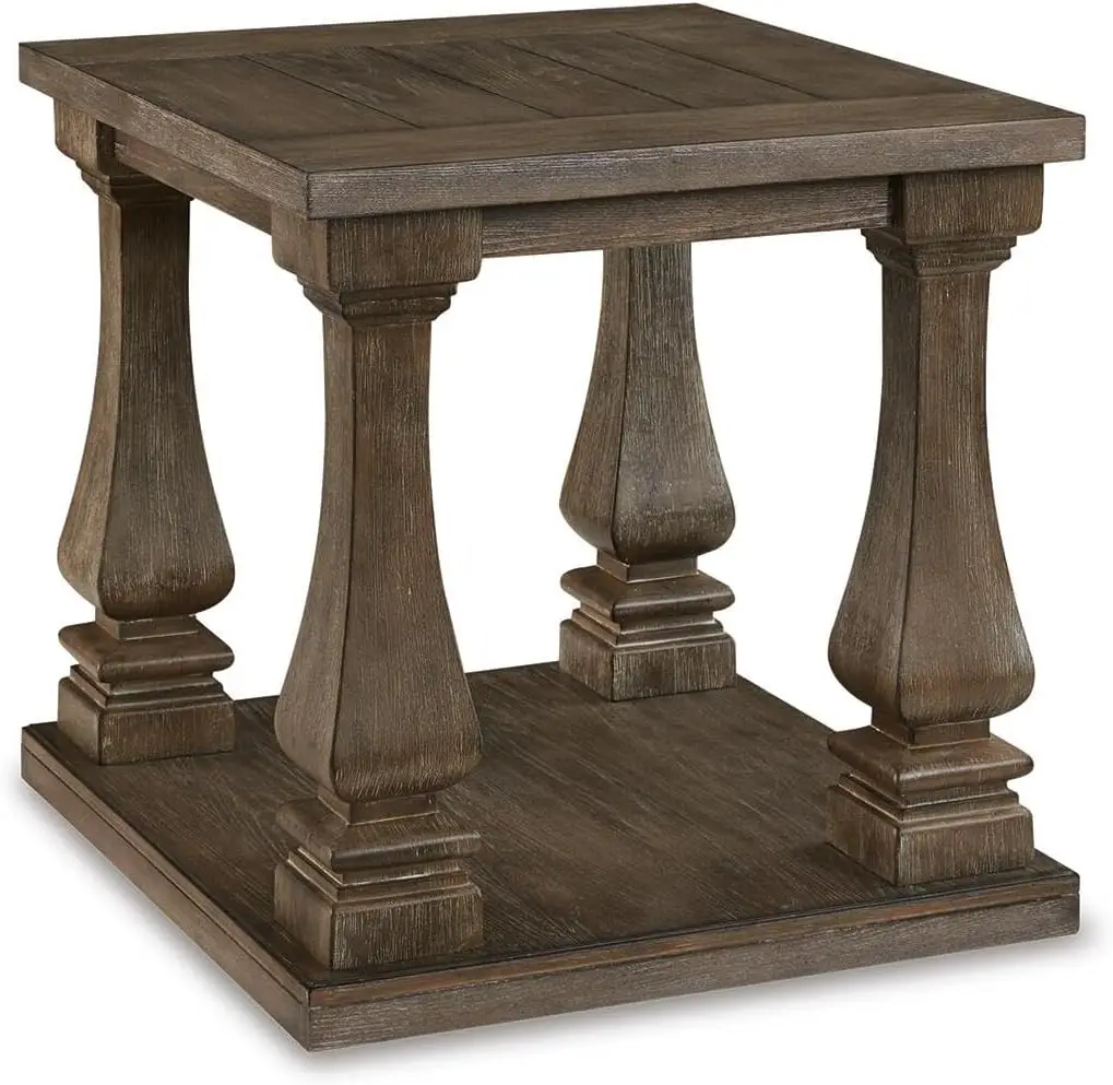 Johnelle Rustic Farmhouse End Table, Gray