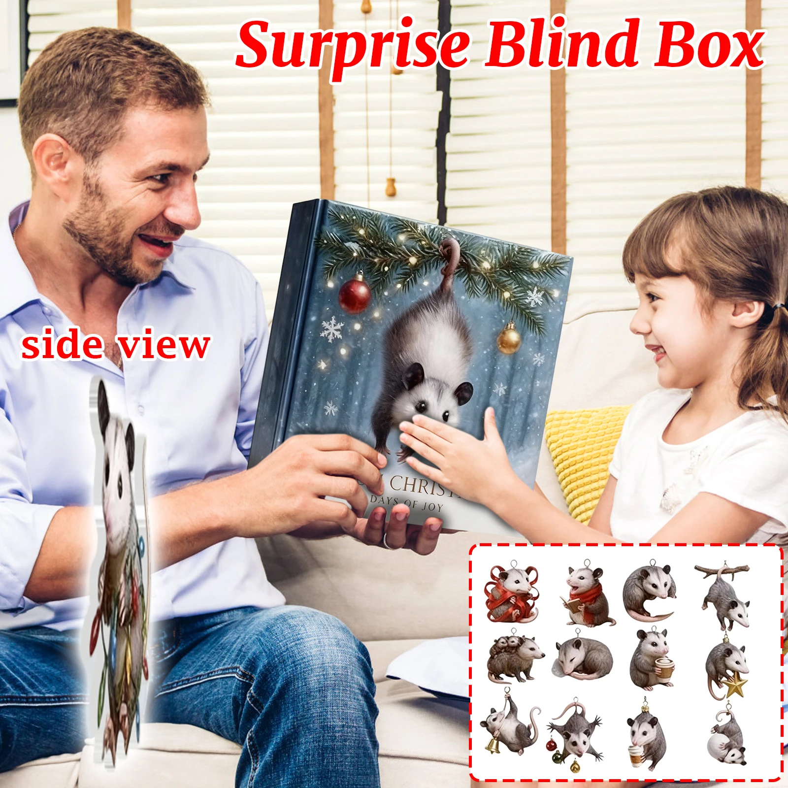 بوسوم عيد الميلاد تقويم القدوم 2D الاكريليك الطباعة على الوجهين جميل بوسوم قلادة 24 يوم عيد الميلاد العد التنازلي التقويم #4