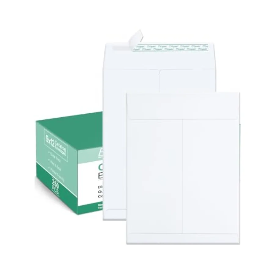 

Catalog Mailing Envelopes 9x12 Envelopes Self Seal 250 Pack for Organizing and Storage