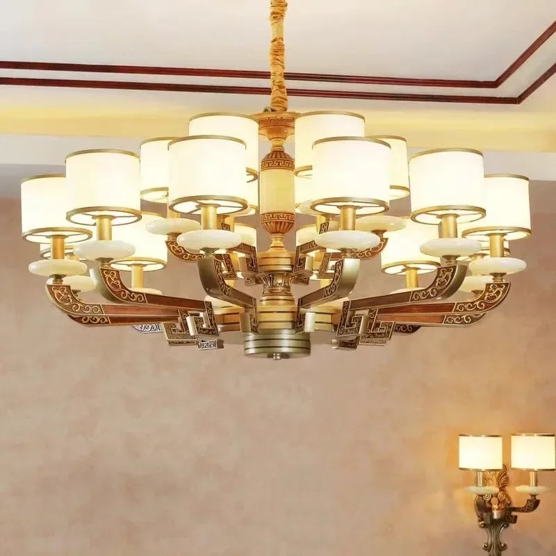 

New Chinese Chandelier, Living Room, Chinoiserie Style, Bedroom, Villa, Duplex Building, Hall, Chinese Style Lamp