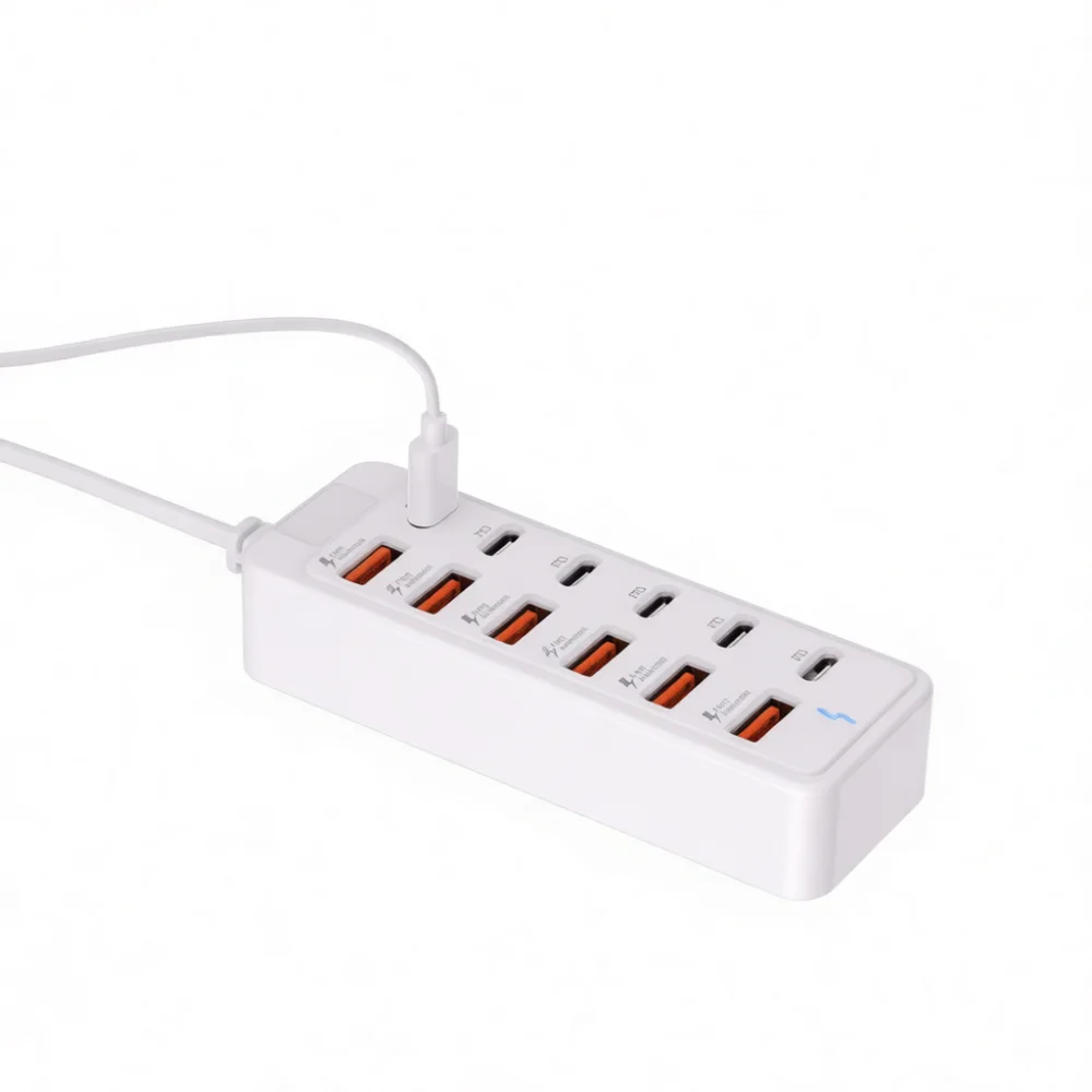 Portable 12 In 1 Usb Hub Splitter 6 USB A 6 Type C Connector Data Cable Fast Charging Adapter For Laptop Phone Desktop Pc