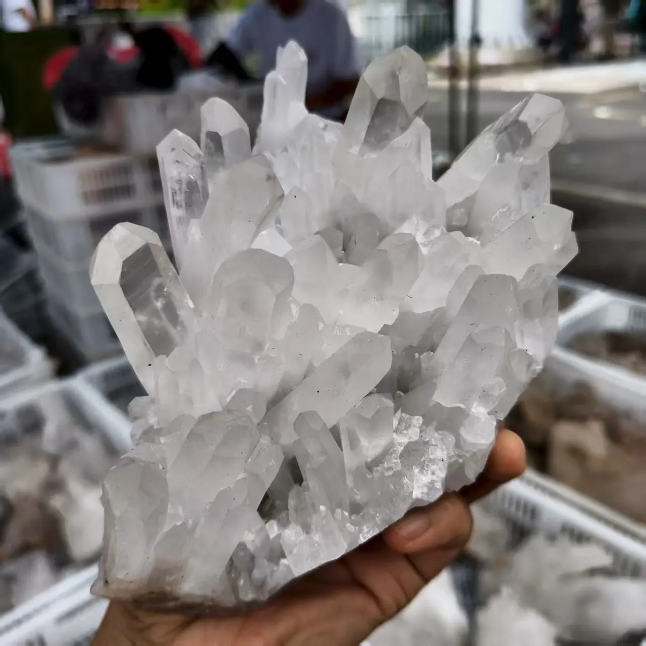 Large!Natural Formed!Transparent White Crystal Clusters, Transparent Quartz Clusters, Minerals, Reiki, Healing Clusters