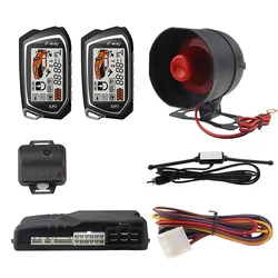 Germany Spy Two Way Car Alarm System Engine Start 2 LCD Remote 5000M Security Communication Keyless Entry Central door Locking &