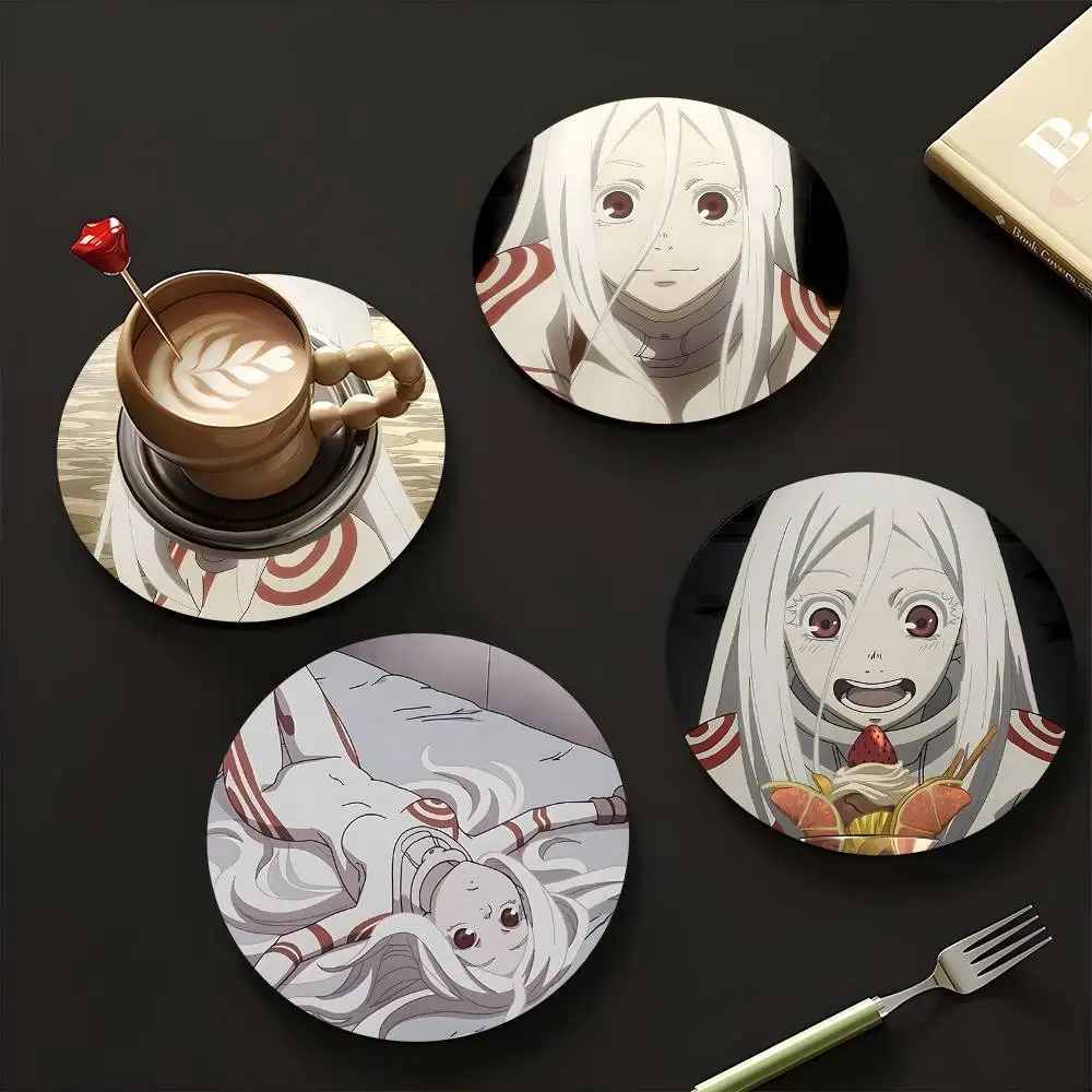 1pc Shiro Deadman Wonderland Wooden Coaster Colour Printing Cup Mat Home Desk Decoration Gifts