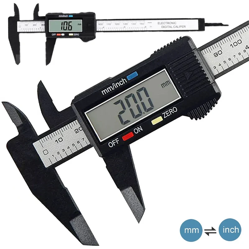 Hot Sell 150mm 100mm Electronic Digital Caliper Carbon Fiber Dial Vernier Caliper Gauge Micrometer Measuring Tool Digital Ruler