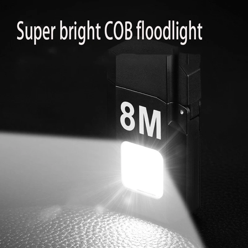 Cross border creative hot selling M8 electric wire lighter portable and rechargeable COB lighting flashlight