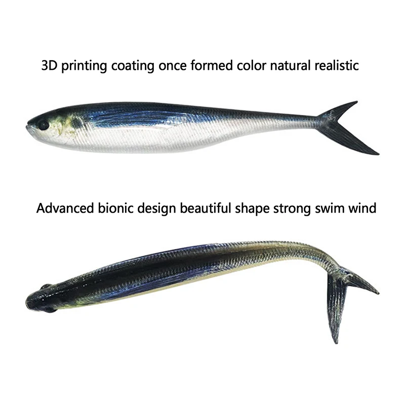 2PCS 3D Live Fish Painting Lure 6.5CM 12.5CM 16CM Soft Fishing Bait Scissor Tail Fish For Tuna Bass Sea Fishing Luya Bionic Bait