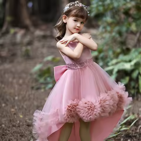 New Elegant Children Dress For Girls Party Wedding Evening Dress Kids Princess Dress 3 to 12 Yrs Girl Christmas Performance Gown