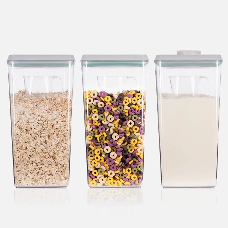

Ankou Airtight Pop Cereal Container 3300ml Each Large Cereal Containers with Scoops Food Storage Canister Dispenser Perfect For