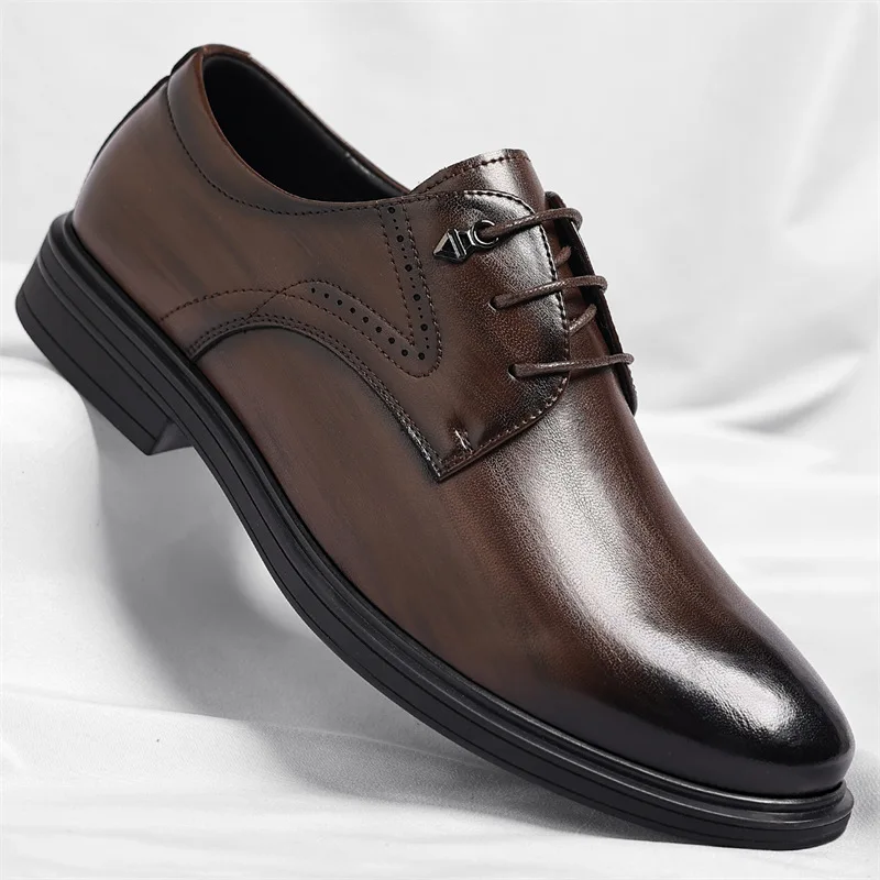 

Men's leather shoes for casual business, versatile and comfortable British gentleman business formal dress shoes