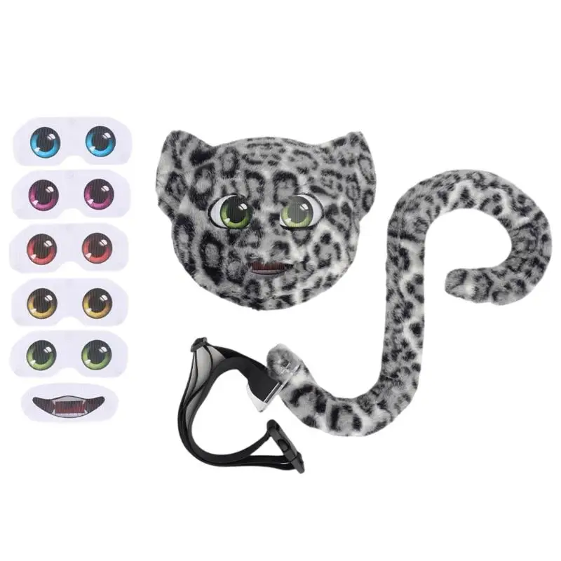 Leopard Costume Set Leopard Mask Tail Eye Mouth Stickers Animal Fancy Costume