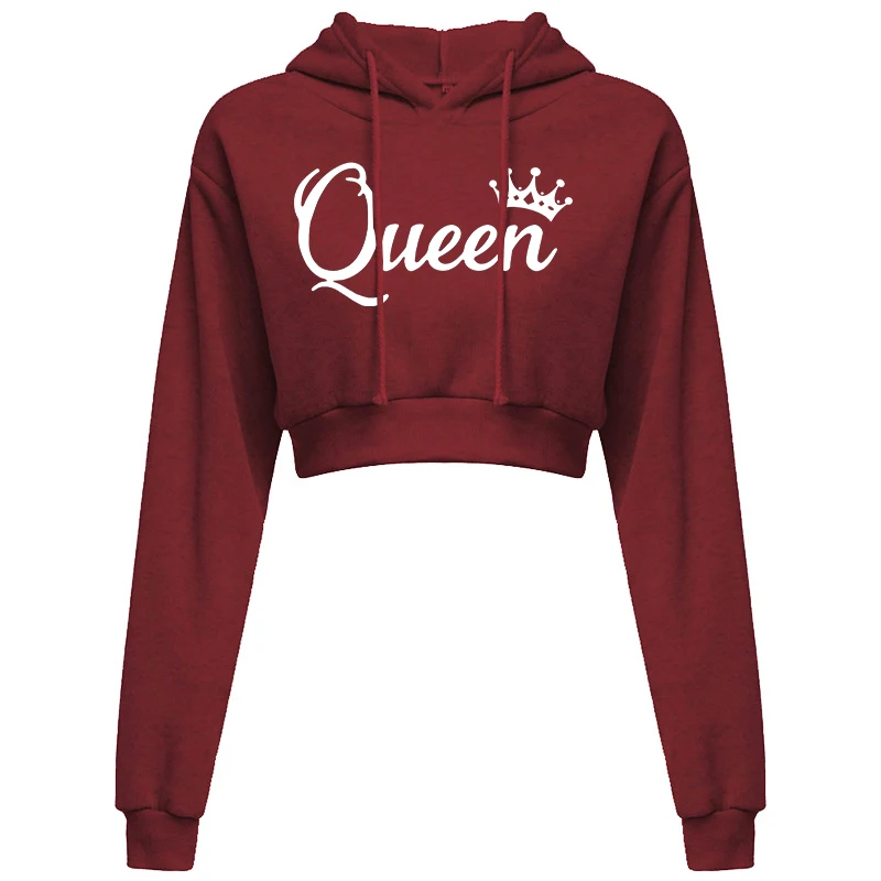 Women Crop Top Hoodie Casual Long Sleeve Hooded Short Sweatshirt Sexy Crop Sweaters 10 Colors