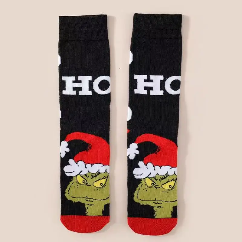 5 Paar Weihnachtssocken mit Anime-Charakter-Druck für Damen, kurze Socken für Feiertage und Partys, modische Baumwoll-Freizeitsocken – Detail 5