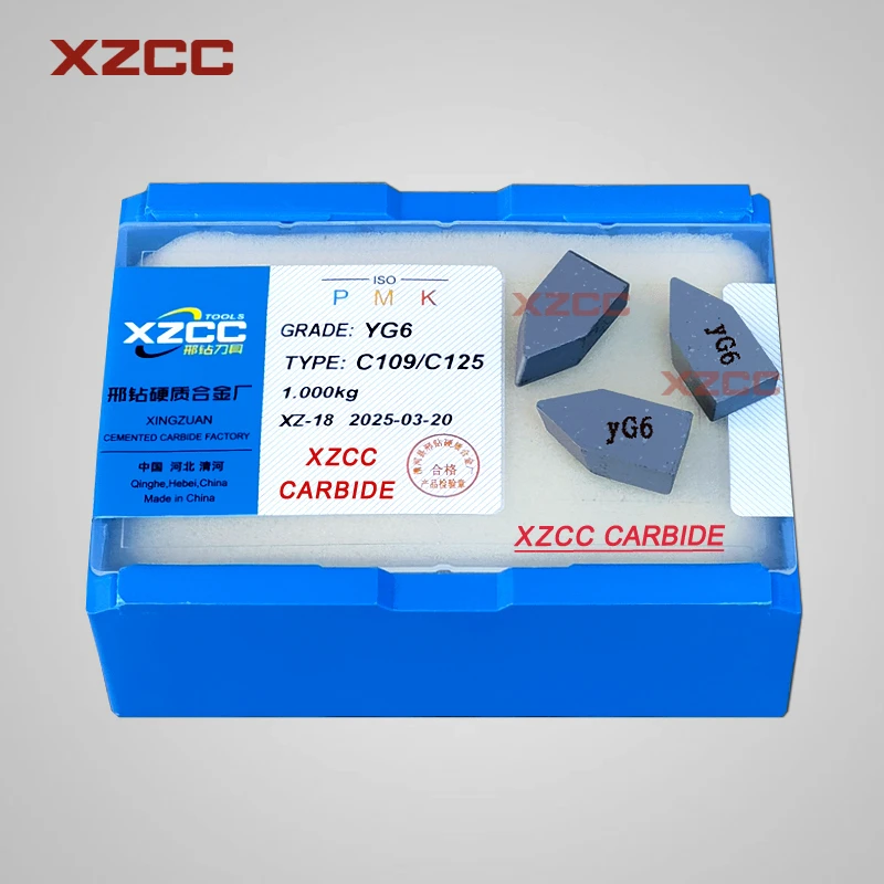 China Cemented Carbide Brazed Tips YG6 YG8 YT14 P20 C109 C125 for Welding Inserts