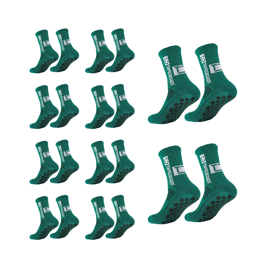 10 pairs of men's thick TC football socks with anti slip grip pads and football basketball socks, suitable for various sports