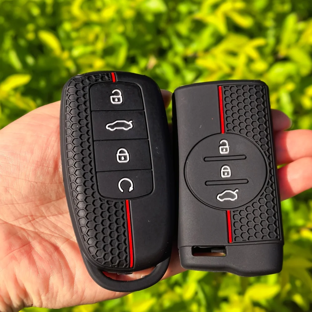 3/4 Button Soft Silicone Key Fob Case For Chery Tiggo 5x Sport Exeed Tiggo 8 Pro 3x 5x 7 Pro Holder Key Case Cover Accessories