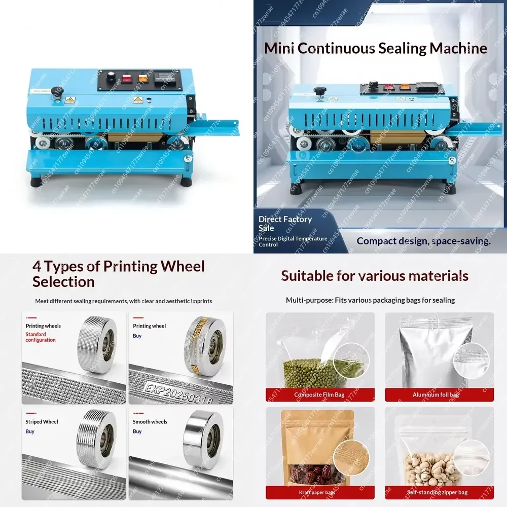Continuous Sealing Machine for Film Mooncake Tea Snack Aluminum Foil and Kraft Paper Packaging Bags