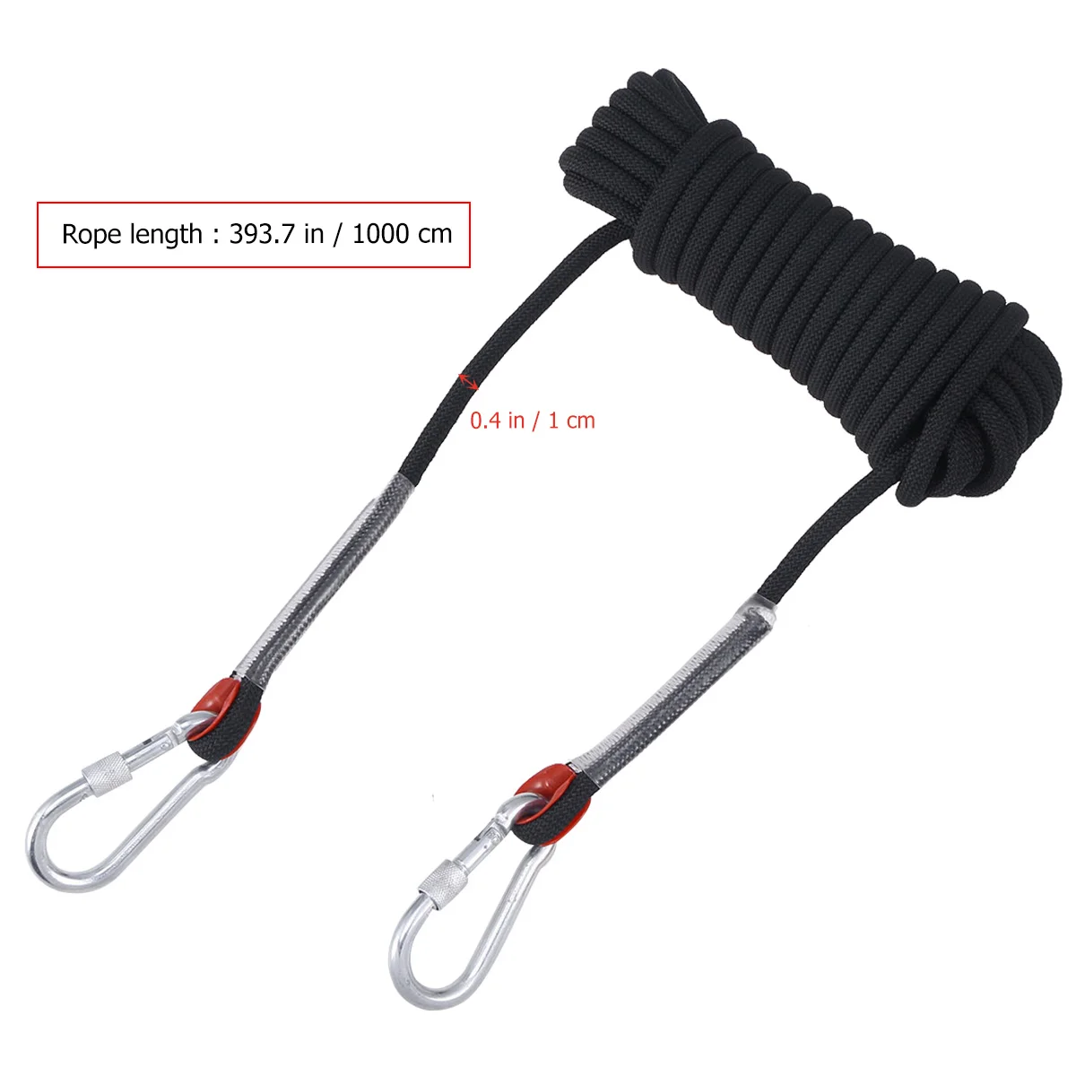 10 M Climbing Safety Sling Outdoor Rappelling Rope Black Auxiliary Cord Equipment