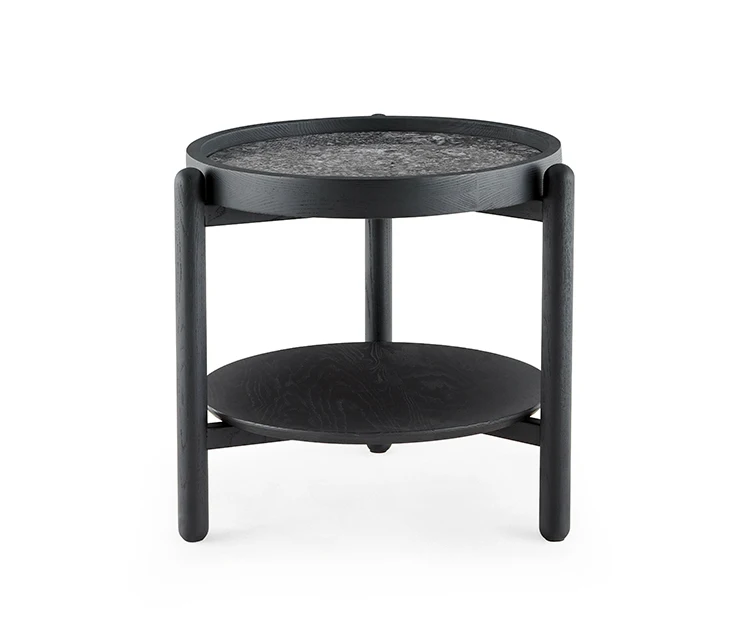 Modern Vintage & Rustic Small Coffee Table with Marble Top Wholesale Terrazzo Side Table for Living Room Entry Home Furniture