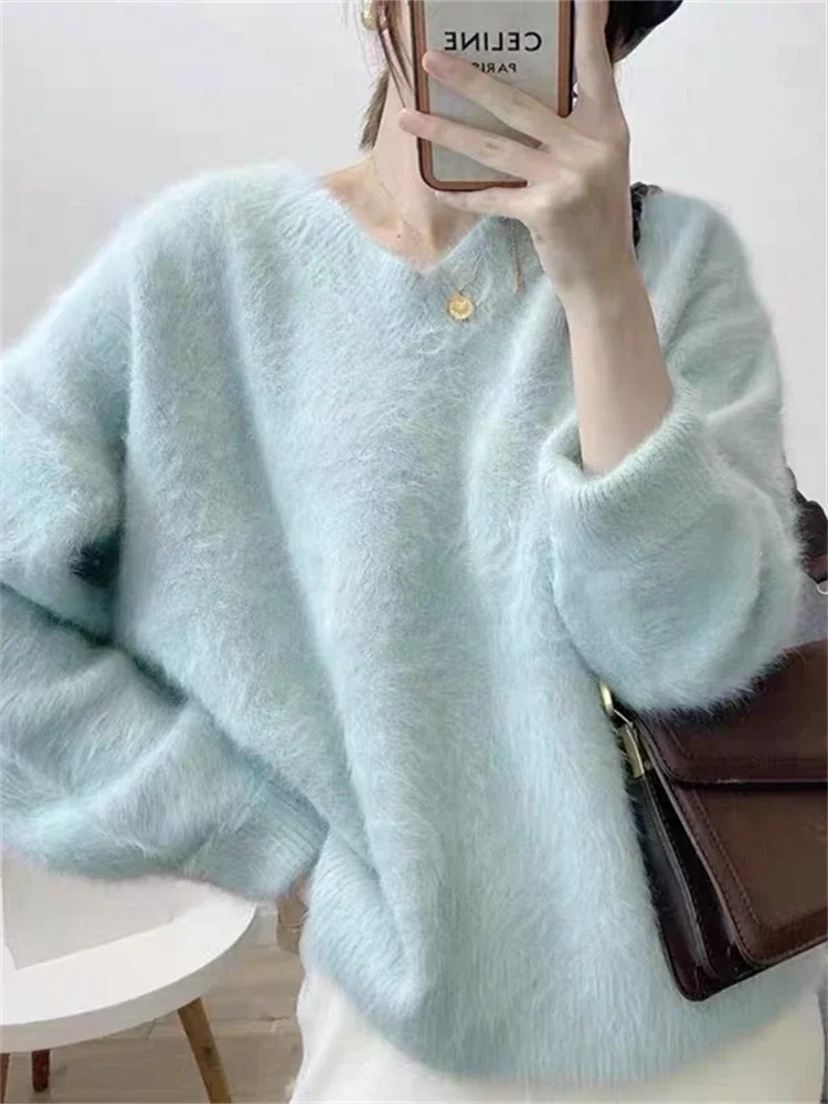 Sweater Women Winter Pullover Girls Sweater Oversize Knitting Tops Vintage Long Sleeve Fall Female Knitted Outerwear Warm Pull