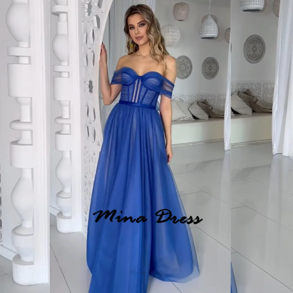 

Mina Customized One Word Evening Dress Strapless Prom Dresses for Special Occasions Backless Elegant Party Dresses Woman Events