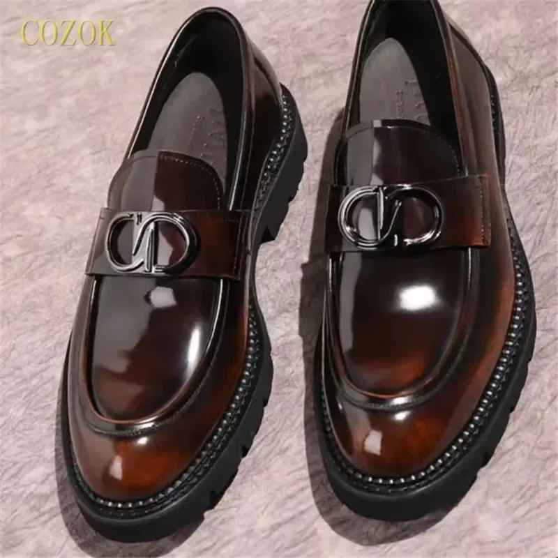 2025 New Spring And Autumn New Business Formal Wear Casual Top Layer Cowhide Trend Loafers Men Gift