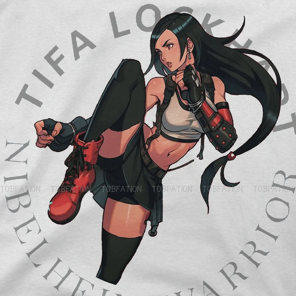 Cool Girl Hipster TShirts Final Fantasy Tifa Lockhart Male Graphic Fabric Tops T Shirt O Neck