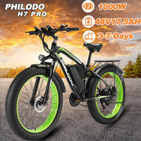 PHILODO H7 Pro Ebike 1000W Motor 48V17.5Ah Battery Electric bicycle 26*4 Inch Fat Tire Hydraulic disc brake aldult Electric Bike