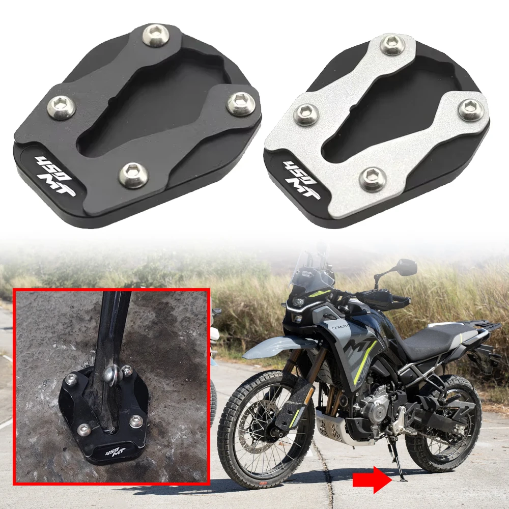 

Fit For CFMOTO 450MT 2024 2025 Motorcycle CNC Foot Side Stand Pad Enlarger Support Kickstand Column Auxiliary Expand Broaden