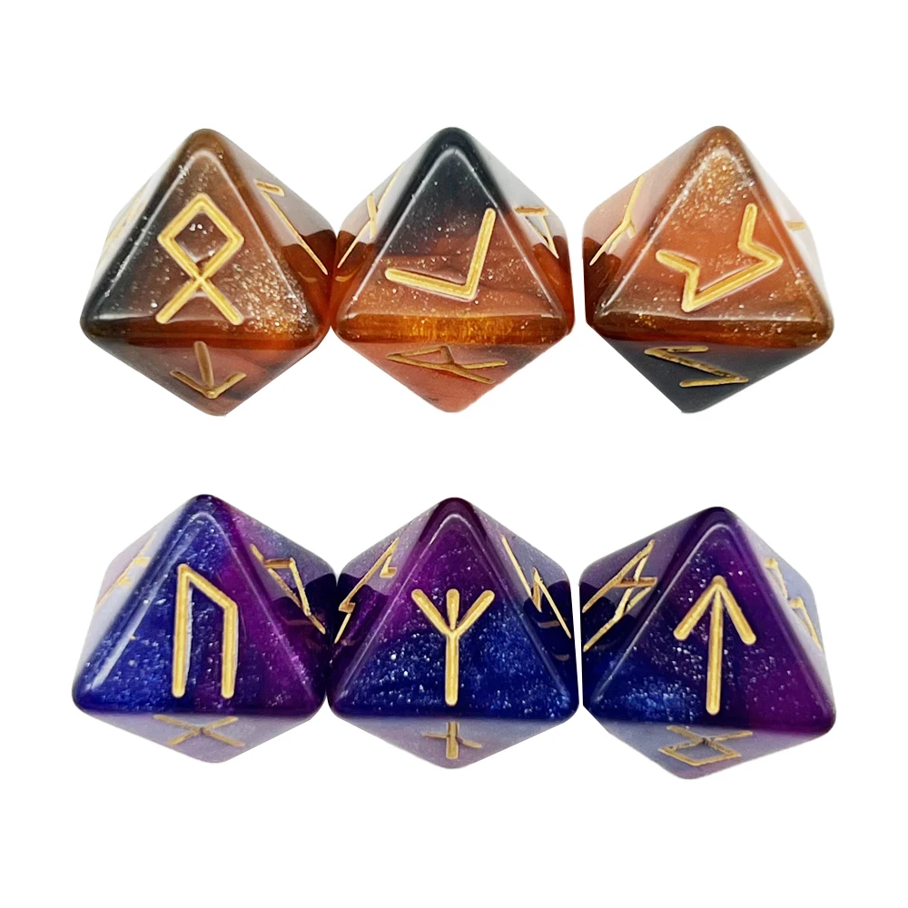 3Pcs Astrology Dice D8 D12 Tarot Dice Polyhedral Pearl Pattern Dice for Divination Astrology Tarot Cards Accessory