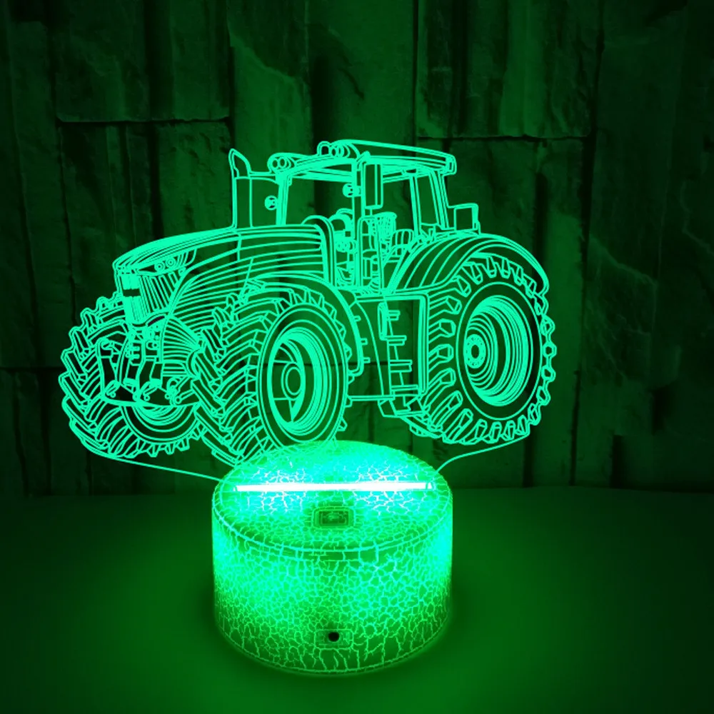 7Colors/16 Colors Changing Lamp Remote Control&Smart Touch 3D Night Light Decor Bedside 3D Illusion Crack Base Lamp