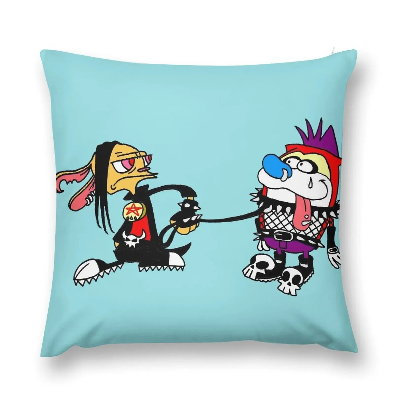 The Ren and Stimpy Rock Throw Pillow ornamental pillows for living room Christmas Pillowcase Sofa Covers For Living Room pillow