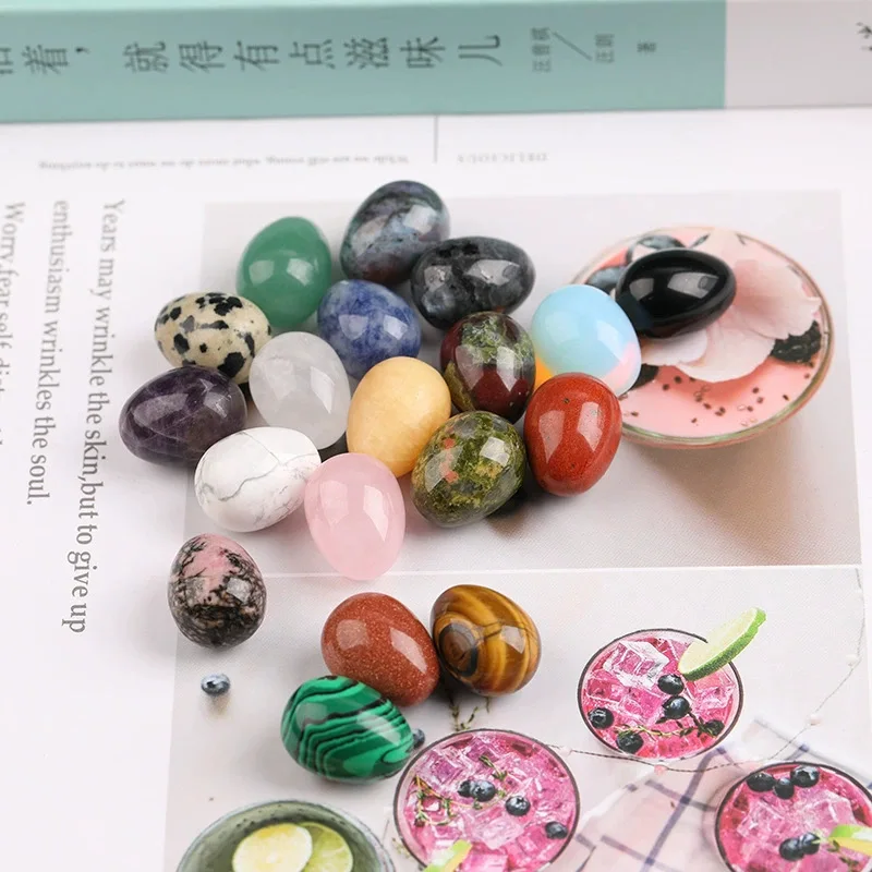 

20*15Crystal Gemstone Small Egg Lapis Lazuli Tiger Eye Stone Egg Raw Stone Miniature Ornament Handheld Piece Jewelry