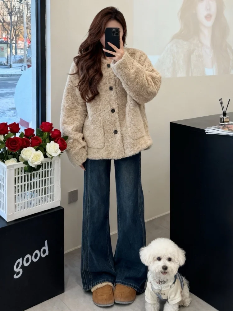 

Синие широкие джинсы в стиле ретро, женские джинсы больших размеров с высокой талией, утягивающие бедра, закрывающие брюки длиной до пола, повседневная одежда