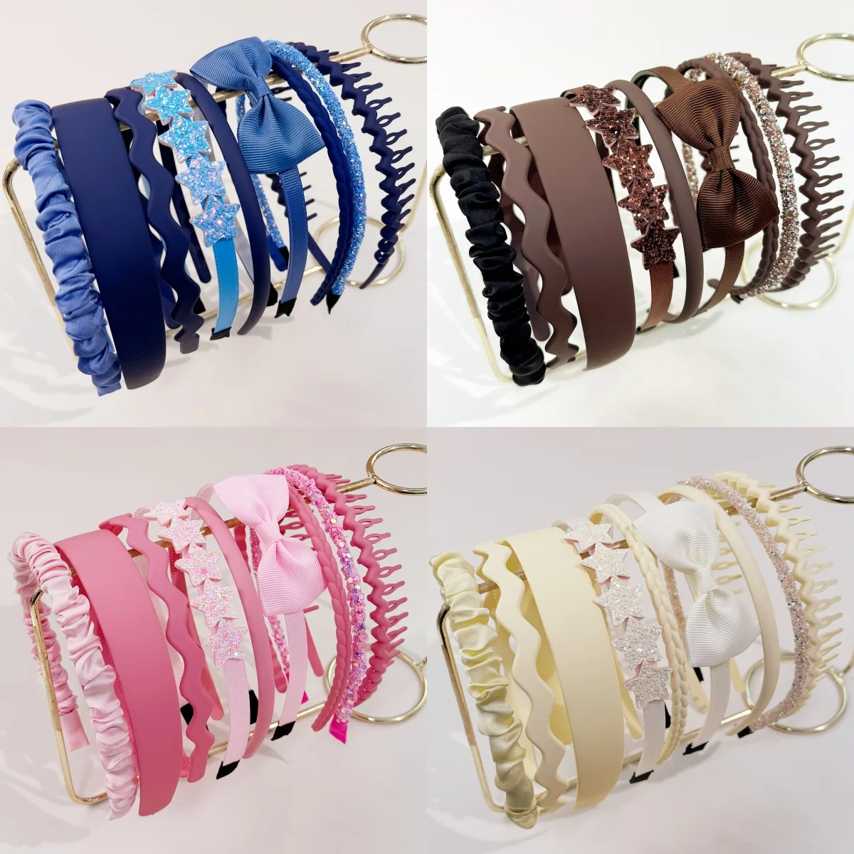 

9pcs Cute Girls Headband Fabric Hair Bows Hairbands Kids Children Star Plastic Hairbands Women Girls Party Hair Accessories