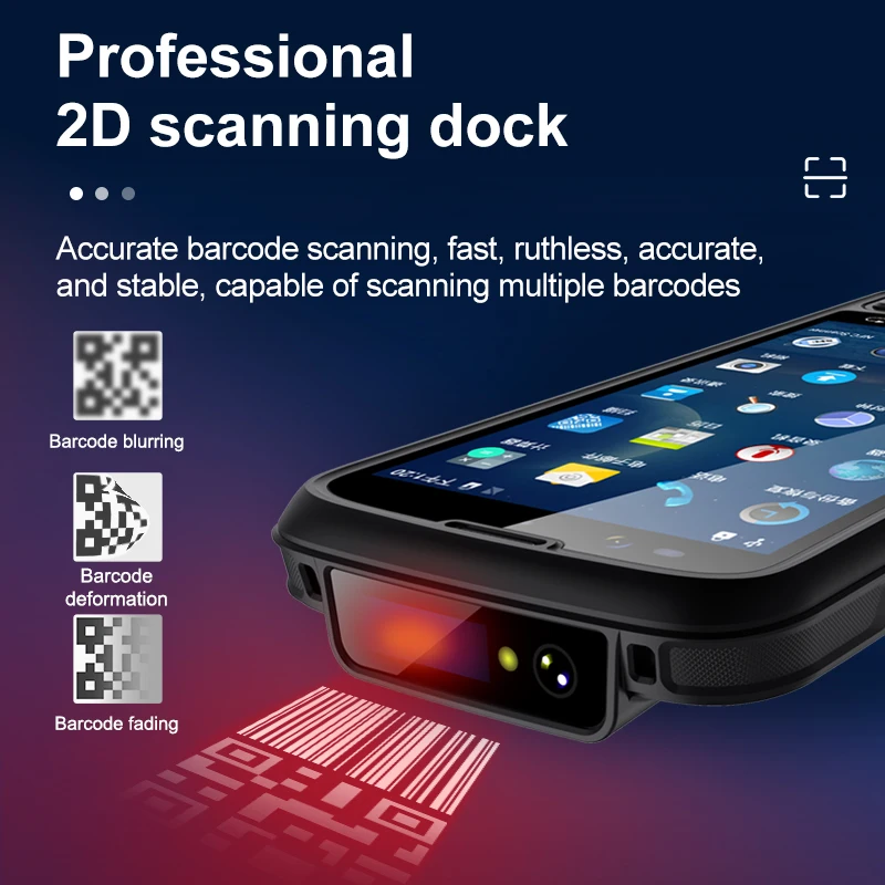 Scanner di codici a barre QR con terminale Mobile portatile Android 12 personalizzato e collettori di dati PDA RFID UHF con interfaccia TF/SIM/Type-C/SAM