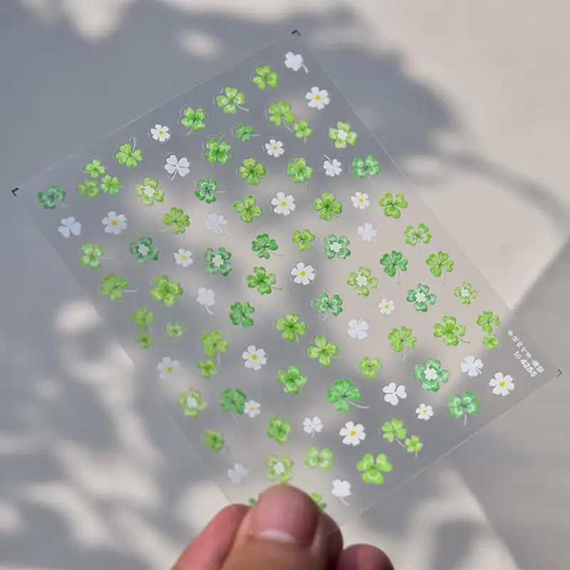 

1 шт. зеленый Lucky Four Leaf Clover самоклеящиеся наклейки наклейки для ногтей DIY наклейки для телефона детские канцелярские принадлежности школьные
