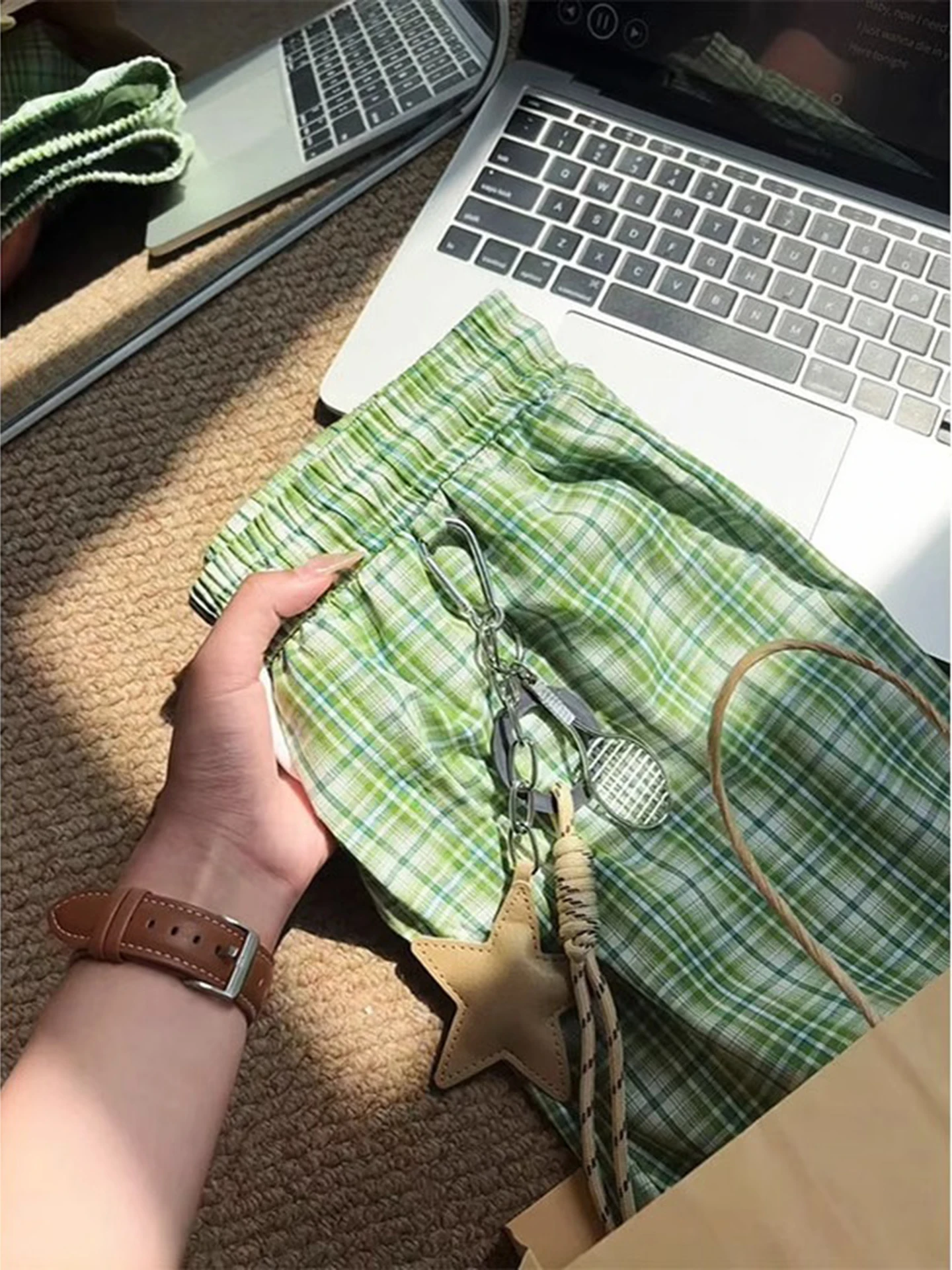 

Cleanfit een ледяные шелковые клетчатые брюки свободные удобные мужские летние повседневные брюки прямые свободные широкие брюки