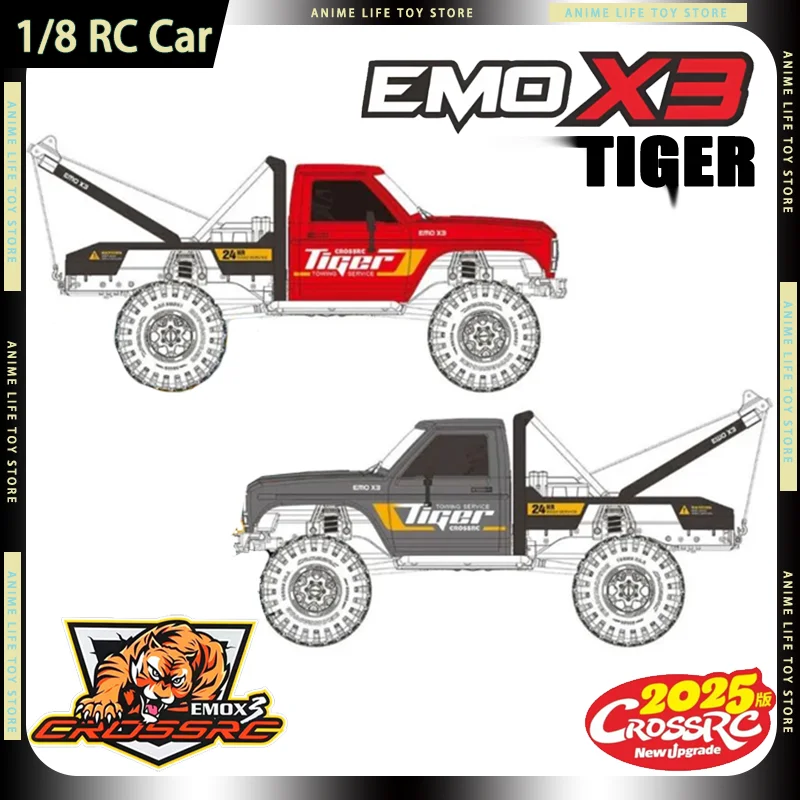 

CROSSRC 1/8 EMO X3 Off Road «Big Tiger» скалолазание на гусеничном ходу и спасательный электромобиль со лебедкой ARTR/RTR RC автомобиль подарки для взрослых